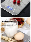 Báscula de cocina portátil de 5kg/10kg 1g Báscula electrónica para café Superficie de acero inoxidable LCD retroiluminada Báscula de alimentos para cocina Herramienta de pesaje