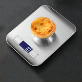 Báscula de cocina portátil de 5kg/10kg 1g Báscula electrónica para café Superficie de acero inoxidable LCD retroiluminada Báscula de alimentos para cocina Herramienta de pesaje