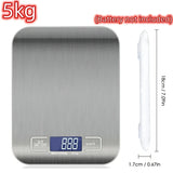 Báscula de cocina portátil de 5kg/10kg 1g Báscula electrónica para café Superficie de acero inoxidable LCD retroiluminada Báscula de alimentos para cocina Herramienta de pesaje