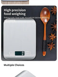 Báscula de cocina portátil de 5kg/10kg 1g Báscula electrónica para café Superficie de acero inoxidable LCD retroiluminada Báscula de alimentos para cocina Herramienta de pesaje