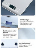 Báscula de cocina portátil de 5kg/10kg 1g Báscula electrónica para café Superficie de acero inoxidable LCD retroiluminada Báscula de alimentos para cocina Herramienta de pesaje